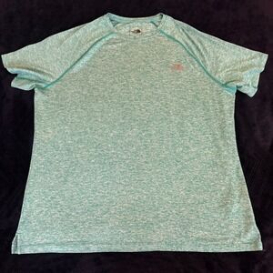 The North Face Mens XL‎ Teal Heathered Short Sleeve Active T-Shirt Raglan Tee